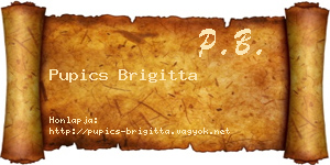 Pupics Brigitta névjegykártya